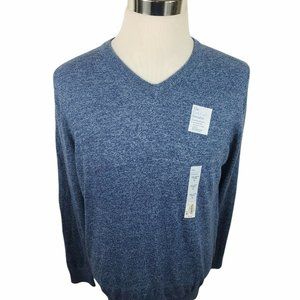 Croft & Barrow Men’s Lightweight V‑Neck Sweater Blue M NWT Easy Care Layering